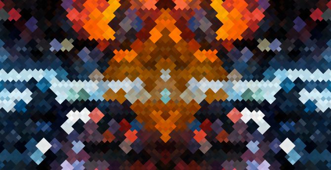 Abstract, colorful, bricks pattern wallpaper