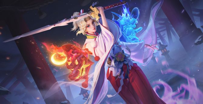 Honor of kings woman character, and fighter girl, 2023 wallpaper