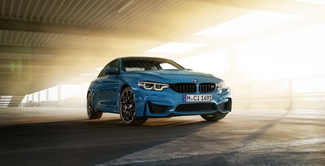 BMW M4 Coupe Heritage Edition, blue car, 2019 wallpaper