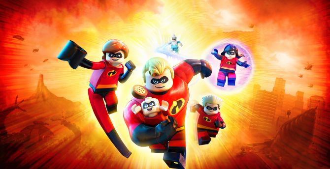 The incredibles 2, animation movie, 2018, lego, figure wallpaper