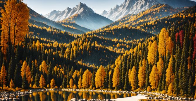 AI image, nature, autumn wallpaper