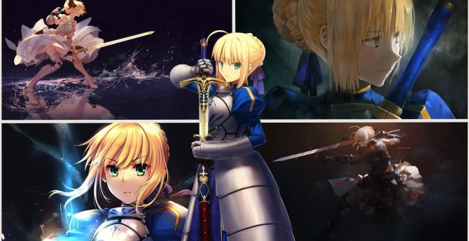 Wallpaper collage, saber alter, angry, anime girl, fate/stay night desktop  wallpaper, hd image, picture, background, 20ac49 | wallpapersmug