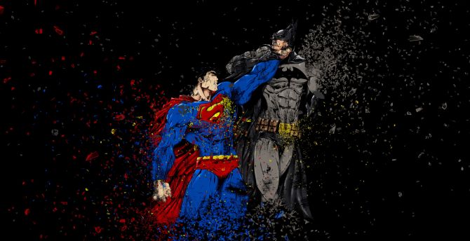 Batman vs superman, ruggon style, art wallpaper