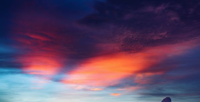Clouds, sunset, beautiful sky wallpaper