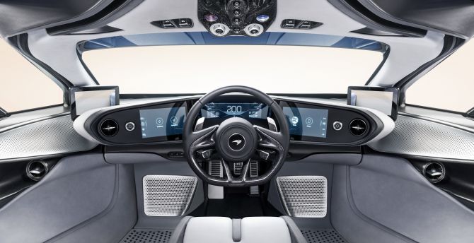 McLaren Speedtail, interior, sports luxury car wallpaper