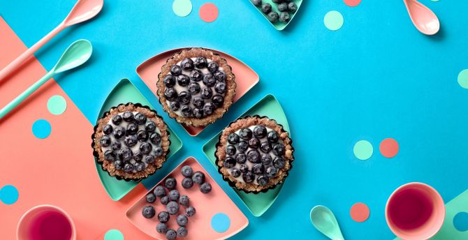 Blueberry dessert, food wallpaper
