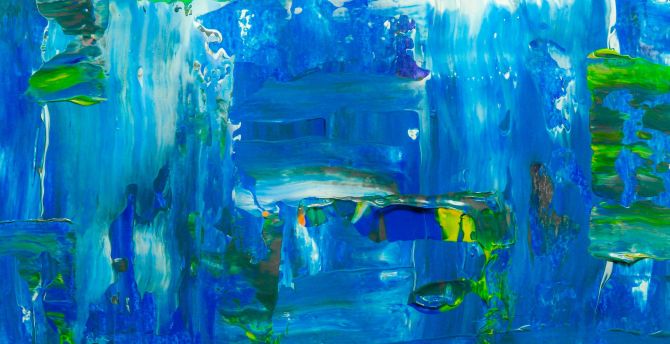 Blue-green, abstraction, art wallpaper