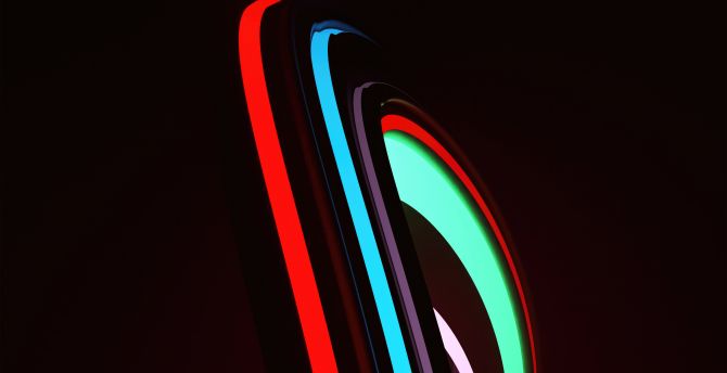 Neon shape, stirpes and lines curvy and colorful, abstract wallpaper