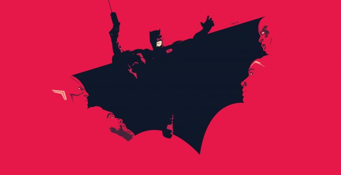 Justice league, batman, minimal art wallpaper