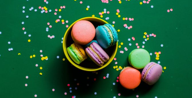 Dessert, sweets, macarons, colorful wallpaper