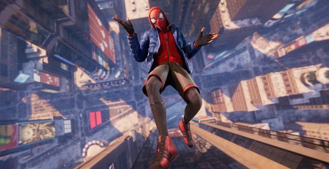 Spider-man, video game, jump, 2020 wallpaper