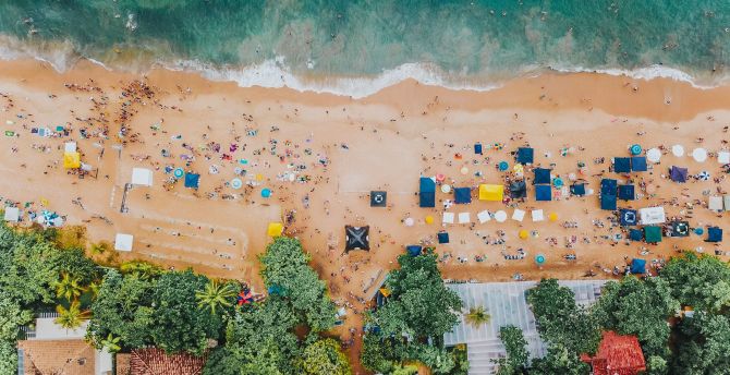 Holiday, aerial view, beach, Brazil wallpaper