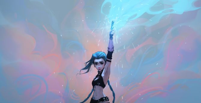 Jinx from LOL game, character wallpaper