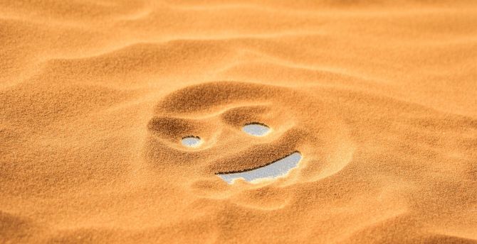 Desert, sand, smiley wallpaper