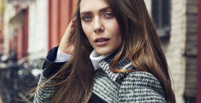 Brunette, beautiful eyes, Elizabeth Olsen wallpaper