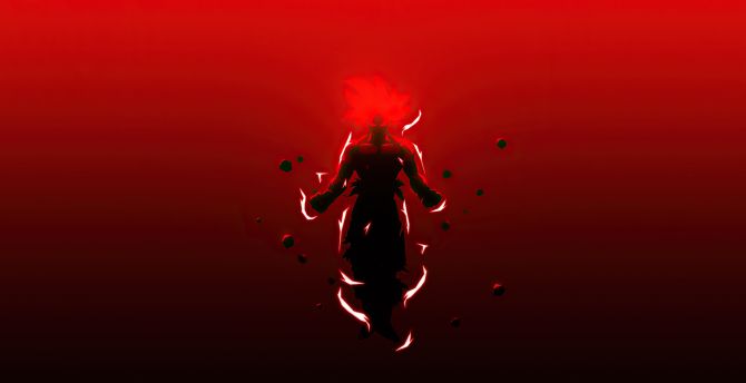Dragon ball, Super Saiyajin God, red wallpaper