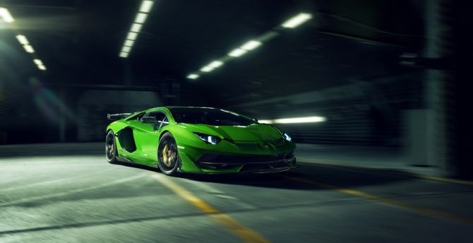 Lamborghini Aventador SVJ, green car wallpaper