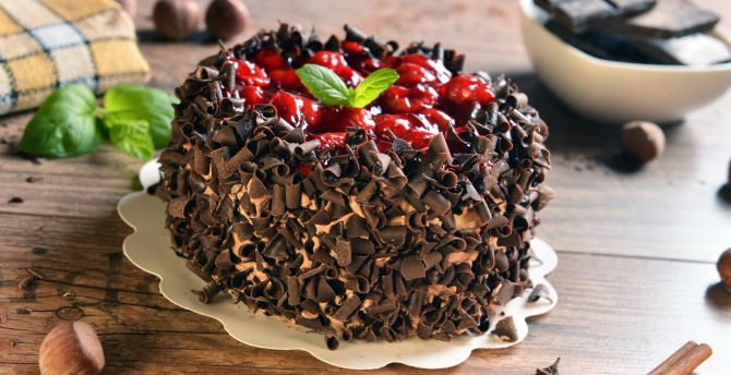 Dessert Black Forest Cake Delicious Powerpoint Background For Free Download  - Slidesdocs