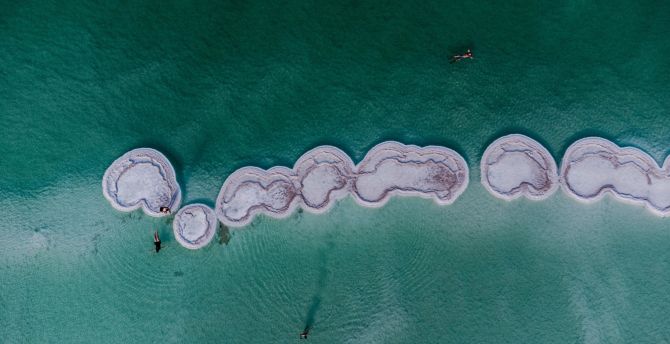 Aerial view, islands, sea, tropical beach wallpaper