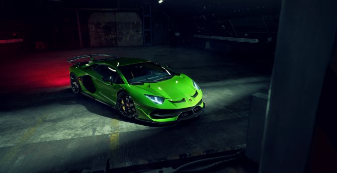 Lamborghini Aventador SVJ, green sportcar, 2019 wallpaper
