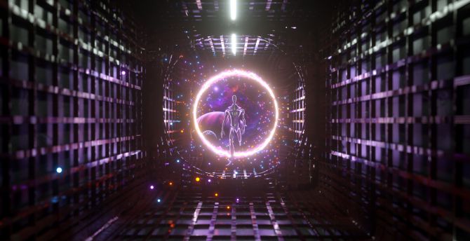 3D Portal, fantasy, android walk through portal, art wallpaper