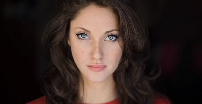 Pretty actress, blue eyes, Jillian Mueller wallpaper