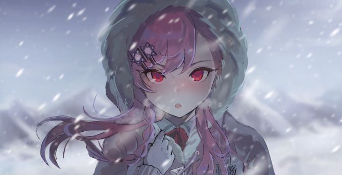 Winter anime Pink-hair-anime-girl-winter