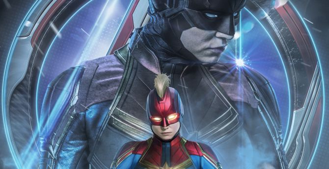Avengers: Endgame, Captain Marvel, movie poster, art wallpaper