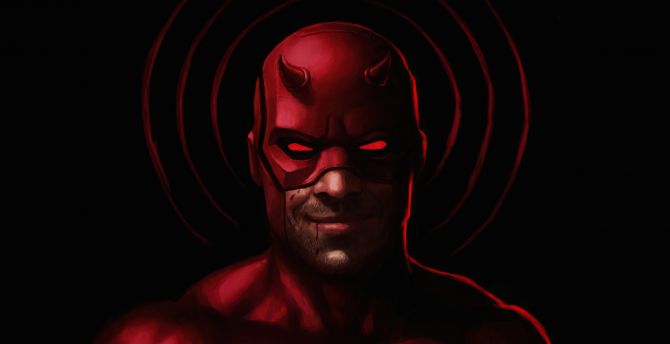 Daredevil, comic hero portrait, devil smile wallpaper