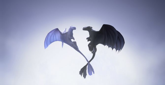 Wallpaper night and light fury, love in air, dragons, flight desktop  wallpaper, hd image, picture, background, 2872fc | wallpapersmug