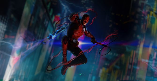 Daredevil, a city guardian, fighting-mode on, superhero wallpaper