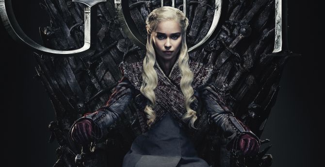 2019, Daenerys Targaryen, mother of dragons, Emilia Clarke, Game of Thrones, Season 8 wallpaper