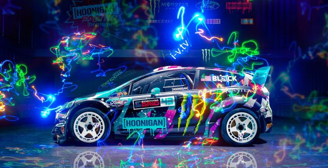 Ford, Ford fiesta, compact car, colorful art wallpaper