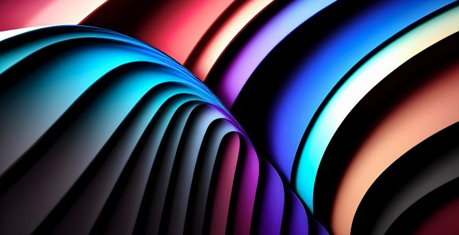 Digital shape, curvy stripes, abstract wallpaper