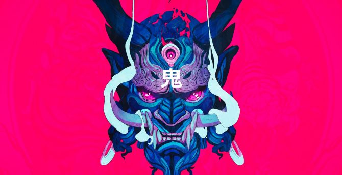 Demon, head, digital art wallpaper