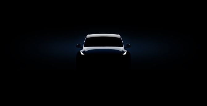 2019 Tesla Model Y, dark, minimal wallpaper