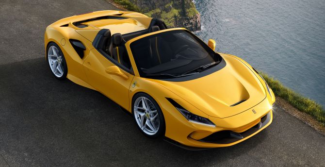 Off-road, yellow car, 2019 Ferrari F8 Spider wallpaper