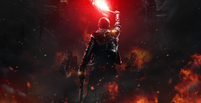 Masked, soldiers, dark, fire, Tom Clancy's The Division, Online game wallpaper