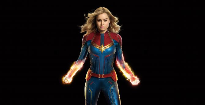 Fan art, Brie Larson, superhero, Captain Marvel, 2019 movie wallpaper