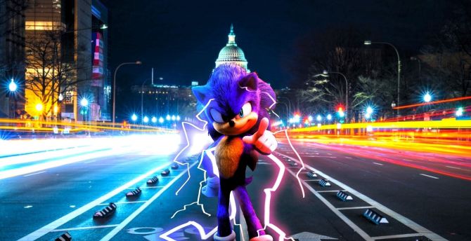 Movie, Sonic The Hedgehog, fastest creature, art wallpaper