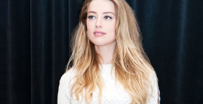 Beautiful, long hair, Amber Heard wallpaper