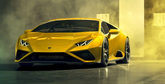 Yellow, luxurious car, Lamborghini Huracan EVO wallpaper
