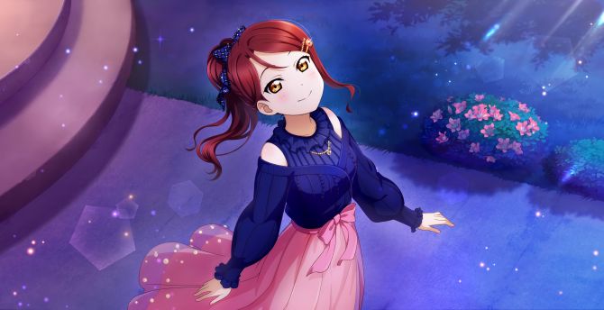 Pretty anime girl, Love Live!, glow in eyes wallpaper