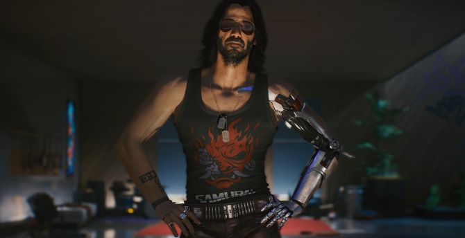 Keanu Reeves, Johnny Silverhand, cyberpunk 2077, video game wallpaper