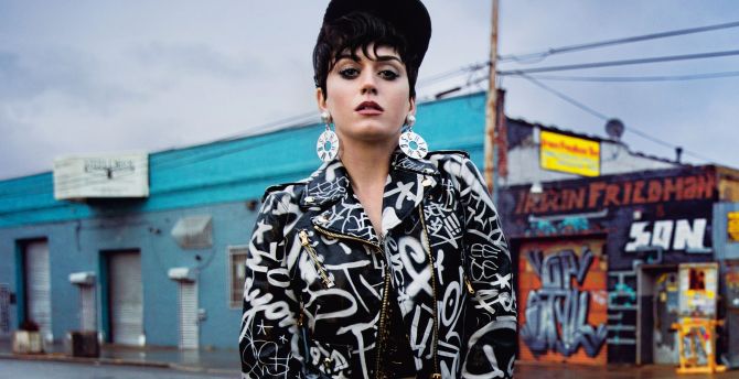 Katy Perry, Moschino, black cap, photoshoot wallpaper