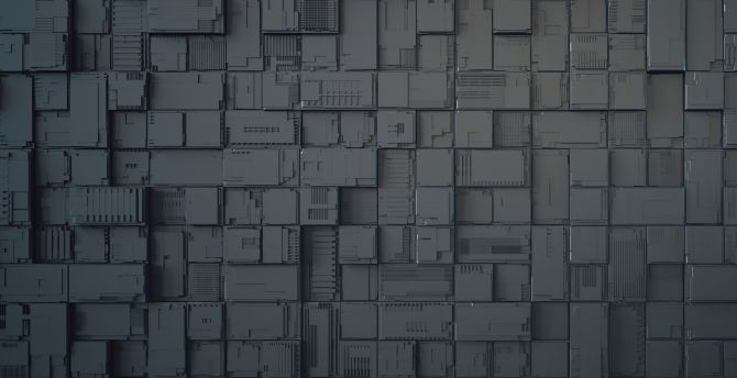 Geek, circuit board, dark cubes, abstract wallpaper