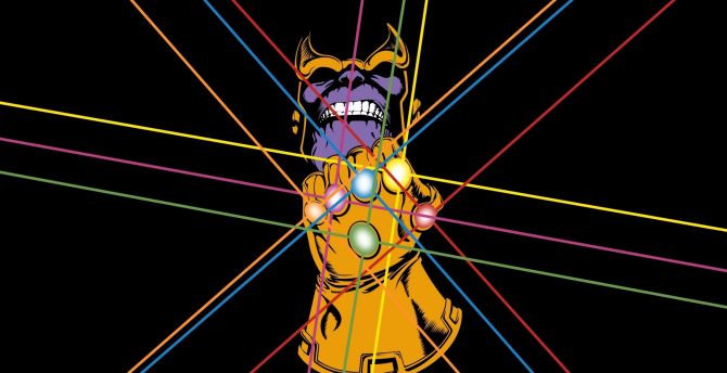 Infinity gauntlet, Thanos, villain, artwork wallpaper