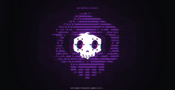 Sombra, minimal, skull, Overwatch wallpaper
