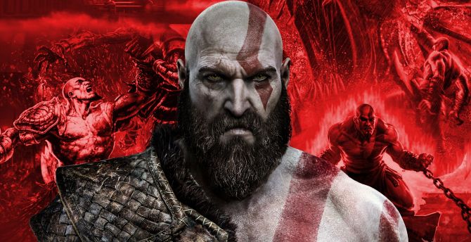 Kratos, artwork, God of war wallpaper