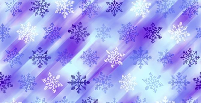Snowflake, bluish-white flakes, abstract wallpaper